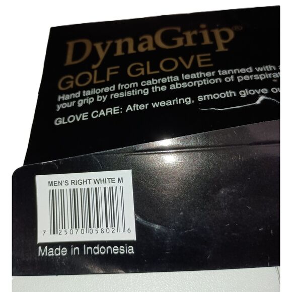 MG Golf DynaGrip White Golf Glove, Regular Right, Men's Size M (NIP) - Picture 5 of 5
